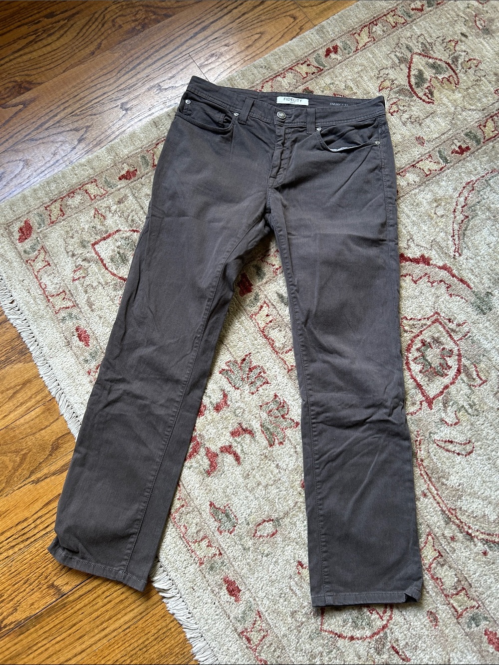 Fidelity Jimmy Havana Twill Straight Jeans in Dark Brown